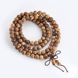 Strand Natural Wood Smooth Spacer Bead Bracelet Buddhism Prayer Meditation Rosary Hand Strings Bangle Healing Amulet Charm Jewellery