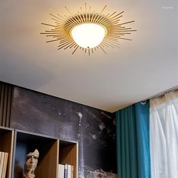 Ceiling Lights Simple Creative Personality Bedroom Restaurant Corridor Warm American Retro Roman Round Sun Lamp