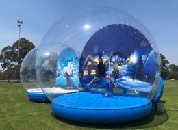 Pump Snow Globe Human Size Photo Boot 3mv Customized Background Picture Inflatable Human Snow Globe Beautiful Bubble Dome clear Christmas Halloween