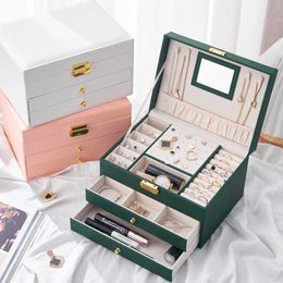 3 Layers Jewelry Box Organizer Necklaces Earrings Holder Storage Casket Gift for Women Rings Bracelets 230814