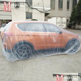 Car Covers For The Body Plastic Er Dustproof Rainproof Uv Resistant Protector Drop Delivery Mobiles Motorcycles Exterior Accessories Dhqgt