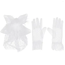 Bandanas Decorative Hat Costume Party Gloves White Suits Women Clothing Fashionable Graduation Lady Women's Bonnet