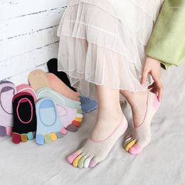 Women Socks 5 Pairs Creative Sweet Five-finger Boat Summer Spring Thin Breathable Cotton Invisible Sock Girl Gift