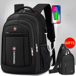 School Bags Mens Backpack Waterproof and Lightweight Travel Bag Large Capacity USB Charging Laptop Business 230817