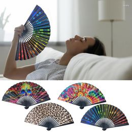 Decorative Figurines Folding Hand Fan Wind Cheongsam Prop Bamboo Antiquity Fold Fans Satin Cloth DIY Chinese Japanese For Home Parties