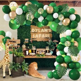 Other Event Party Supplies Green Balloon Garland Arch Kit Jungle Safari Baloon Wild One Birthday Decor Kids Baby Shower Latex Ballon Chain 230818