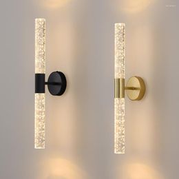 Wall Lamp Modern 14W LED Creative Gold Double Head Bubble Crystal Light Home El Restaurant Aisle Hallway Bedroom Sconces