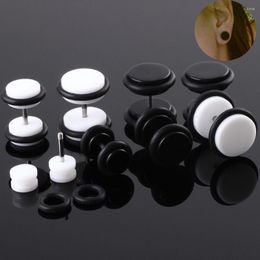 Stud Earrings A Pair Of 6/8/10mm Stainless Steel Ear Hooks Acrylic Dumbbell Shaped Black And White Circular Diy Fashion Accessories