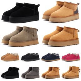 Frauen Uggity Boots Designer Australien Stiefel Tasmans Tazz Slipper Damen Schnee Herbst Winter warm warm warm voller flauschiger pelziger Halbankle Iultra Neumel Booties Wgg Satin Boot