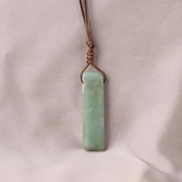 Pendant Necklaces Natural Stone Necklace Green Aventurine Irregular Shape Gemstone Exquisite Charms For Jewellery Making Diy Accessories