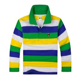 Polos Spring Children T-Shirts Designer Brand Kids Luxury Polo Shirt Teenage Boys Girls Clothes Kids Striped Polo Shirt Outfits 3-14T 230817