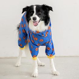 Dog Apparel Summer Pet Raincoat Waterproof Hooded Polyester Material Breathable Poncho Full Body Wrape Large Clothing