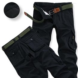 Men's Pants Mens Thick Winter Warm Cargo Casual Fleece Pockets Fur Trouser Plus Size 38 40 Fashion Loose Baggy Joger Worker Male