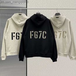 Men's Hoodies Sweatshirts Essentials Fashion Brand Hoodie Cotton FG7C Flocked Hip Hop Loose Unisex Super Dalian Hoodie Z230818