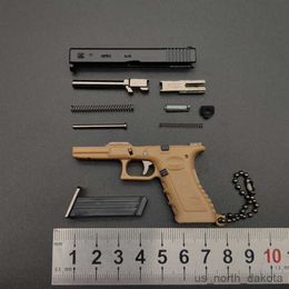 Novelty Items 1pc Alloy Plastic Keychain Mini Toy Gun Model Gift Pendant Ornament Decompression Anti-stress Toy R230818