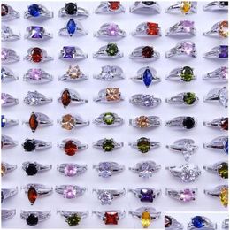 Band Rings Jewelry Women Ring Colorf Zircon Stone Stainless Steel Bands Fashion Wholesale Lot Party Gifts Drop D Dhvwr Delivery Dhgh4