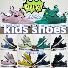 on cloud kids shoes green pink running shoes yellow black white blue youth children toddlers 26-37 a1H7#