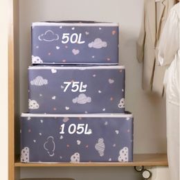 Storage Boxes Bins 105L Moisture Proof Organiser Quilt Clothes Bag Big Capacity Blanket Sorting Bags Dustproof Closet UnderBed 230817