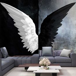 Tapestries Large Angel Wings Tapestry Hippie Feather Occult Background Art Wall Hanging Carpet Home Decoration Table Cloth