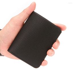 Wallets Ultra-thin Soft Wallet Pu Leather Lychee Grain Mini Men's Card Case Short Bill