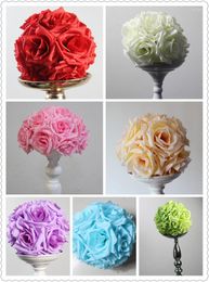 Decorative Flowers SPR 20pcs/lot 15cm/ 6 Inch Wedding Decorations Silk Kissing Pomander Rose Balls Bouquet