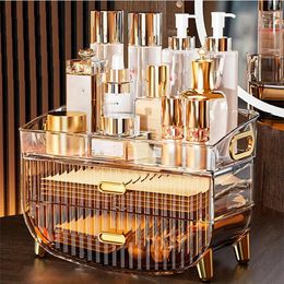 1pc Cosmetic Storage Box, Dustproof Skin Care Products Desktop Shelf, Dressing Table Acrylic Mask Storage Box, Large Capacity Make Up Rack