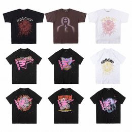 Men T Shirt Pink Young Thug Sp5der 555555 mans Women Quality Foaming Printing Spider Web Pattern Tshirt Fashion Top Tees K8yp#