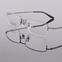 Sunglasses Frames Width-145 Half Rim Titanium Men Eyewear Eyeglasses Frame Optical Goggle Myopia Reading Glasses Prescription Oculos