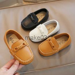 Sneakers Boys Leather Shoes Black White for School Party Wedding Kids Formal Flats Loafers Slipon Soft Loafers Children Moccasins J0818