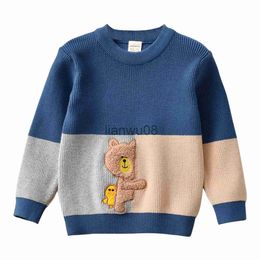 Pullover Boys Autumn Sweaters Children Long Sleeve Coat Kids pullover Girl Little Bear Cartoon Knitted Sweater Outerwear Toddler Clothing x0818