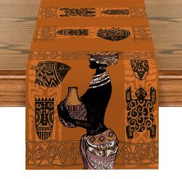 Table Runner African Girl Table Runner for Dining Table Wedding Decoration Rite Table Runner Home Party Decor Table Cover Party 230817