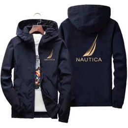 Moda nautica primavera e outono masculino hidbreaker montanha capa de chuva ao ar livre jaqueta com capuz muito grande