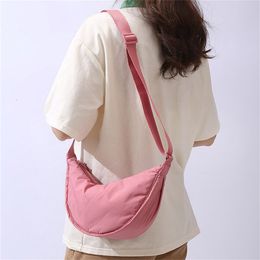 Evening Bags Simple Nylon Womens Hobos Shoulder Bag Solid Colour Female Portable Padded Messenger Design Girls Small Purse Handbags 230817