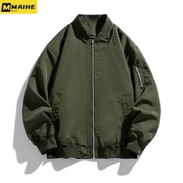 Men's Jackets Bomber Jacket Retro Army Green MA1 Air Force Lightweight Fall Street Clothing Thin Baseball Coat 2023 230817