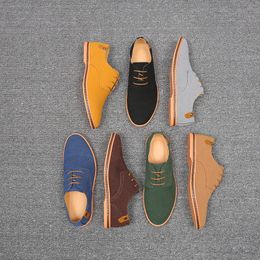 Dress Shoes Spring Suede Leather Men Shoes Oxford Casual Shoes Classic Sneakers Comfortable Footwear Dress Shoes Large Size Flats 230817