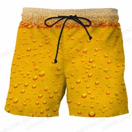 Men's Shorts Summer Quick-drying Pants Swimsuit Beer 3d Surfboard Children's Beach Swimming Trunks