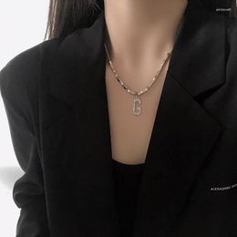 Pendant Necklaces Letter Necklac G Short Necklace For Women Tassel Metal Female Mood Trend Neck Silver Colour Korean Fashion Couples Party