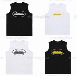 Mens T-shirts Plus Size T-shirt Cargo Alcatraz Tanks Short Top Sexy Vests Black Sleeveless O-neck Croptops Tank Tops Y2k Crop Vest S-XL J1A2#