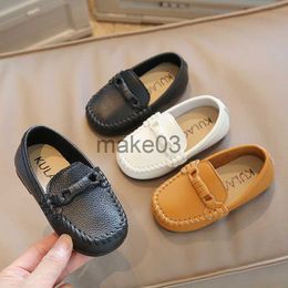 Sneakers Children Moccasins Black White for School Party Wedding Kids Formal Flats Loafers Slipon Soft Loafers Boys Leather Shoes J230818