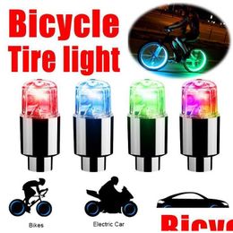 Decorative Lights 2/4Pcs Tire Vaes Cap Light For Car Motorcycle Bicycle Wheel Tyre Led Colorf Lamp Cycling Hub Glowing Bb Accessorie Dht2J