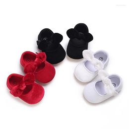 First Walkers Baby Shoes For Born Baptism White Bowknot Princess Girl Toddler Prewalker Cute Soft 0-18M