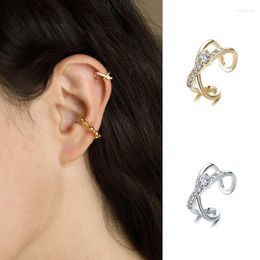 Backs Earrings Shiny Crystal Cross Y2k Ear Clip Earring For Female Cuff No Piercing Hole Chic Elegant Fashion Girlish Jewelry EF027