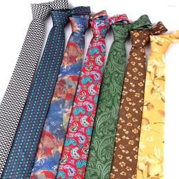 Bow Ties Print For Men Women Skinny Neck Tie Party Business Casual Fashion Floral Neckties Classic Suits Slim Gift