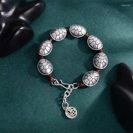 Link Bracelets Karloch Silver Color Guochao Bracelet Rich Armor Weaving Men's And Women's Fashion Handmade Plain