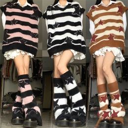 Women's Sweaters Punk Gothic Long Sweater Women Furry Knitted Sweaters Y2K Streetwear Loose Hollow Out Detachable Pullovers Harajuku Sexy Tops 230817