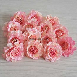 Decorative Flowers Wreaths 10 pcs 5cm artificial silk peony rose flower head for DIY flower wall gift box scrapbooking wedding home party decoration HKD230818