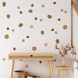 Wall Stickers Funlife Boho Polka Dot Self-adhesive Wall Decals Sticker Waterproof Boy Girl's Room Decor Kids Baby Nursery Bedroom Living Room 230817