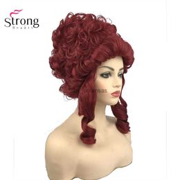 Synthetic Wigs StrongBeauty Marie Antoinette Princess Medium Curly Hair Cosplay Wigs Red HKD230818