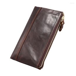 Wallets Men's Long Genuine Leather Purse Money Bag Men Clutch Wallet Male Business Carteira Masculina