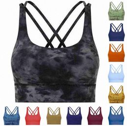 scuba Back Yoga Tank Camis Sports Bra High Strength Running Fitness Sexy Shockproof Upper Support Women Underwears Tops Gym Clothes R7fS#